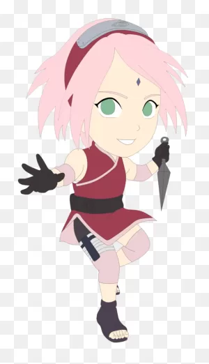 Chibi Sakura Haruno Line Art Colured By Twerk-Jutsu - Sakura ClipartFlare.com 