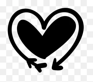Black And White Heart And Arrow Png - Doodle Heart Clipart ClipartFlare.com 