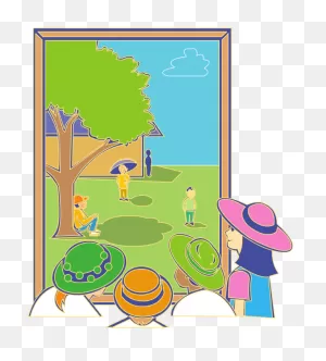 Kids Looking Out Window - Scenery Drawing For Kids Clipart - Full ClipartFlare.com 