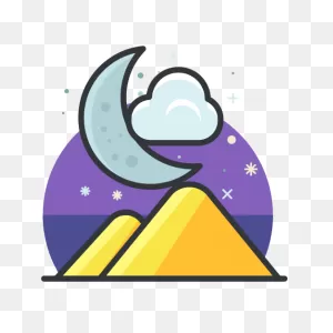Night Scenery, Mountains, Moon Free Icon Of 50 Free Filled Outline