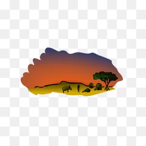Vector Clip Art Of African Savanna Scenery | Free PNG-WebP