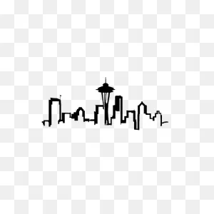 Seattle Skyline Drawing Silhouette - Silhouette Png Download - 553 ClipartFlare.com 