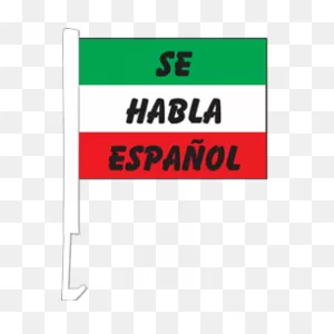 Clip-On Car Flag - Sa Habla Espanol