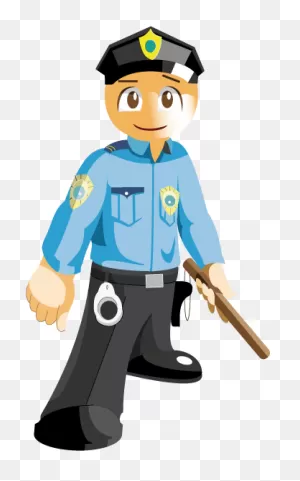 Police Cartoon Security Guard Career With Batons Clipart - Full ClipartFlare.com 