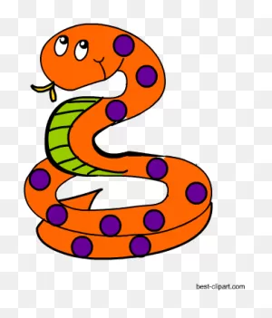 Download Hd Orange And Purple Snake Clip Art Image - Serpent ClipartFlare.com 