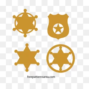Printable Sheriff Star Badge Templates Set - ClipartFlare