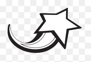 Black And White Shooting Star Clipart Transparent Png - Stickpng