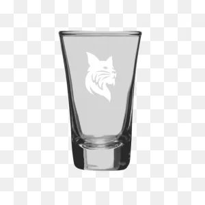 2Oz Shot Glass With Etched Bobcat