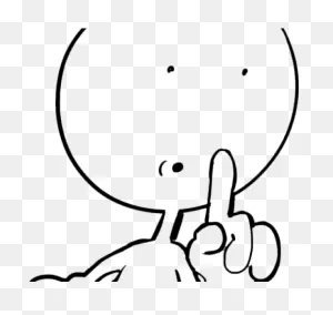 Shh Emoji Black And White Clipart - Large Size Png Image - ClipartFlare