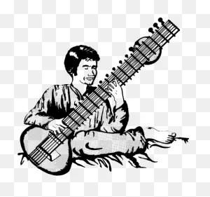 Man Playing Sitar Clip Art Image - Clipsafari