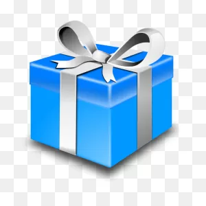 Christmas Present With Silver Ribbon Vector Illustration | Free PNG-WebP