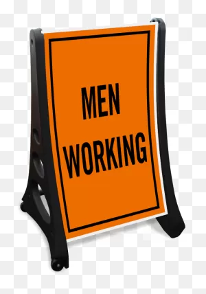 Men Working Portable Sidewalk Sign Clipart - Full Size Clipart ClipartFlare.com 