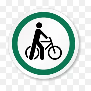 Walk Your Bike Icon - Walk Your Bicycle On Sidewalk | Full Size ClipartFlare.com 