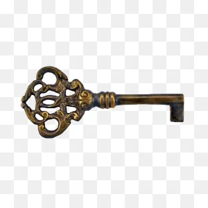 Antique Solid Brass Reproduction Barrel Skeleton Key