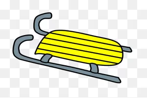 Sled, Yellow - Sled Clipart Black And White - Png Download - Full ClipartFlare.com 