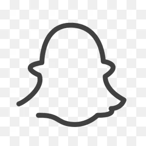Drawn Line Sketch Snapchat Social Media Icon - Line Drawn Social Media