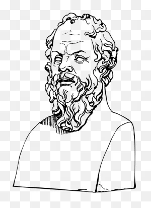 Socrates Bust Line Art - ClipartFlare