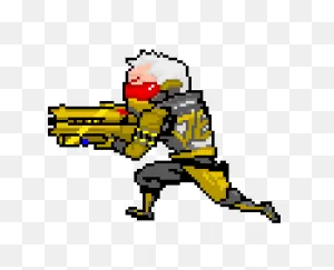 Golden Soldier 76 (W/ Golden Gun) | Pixel Art Maker