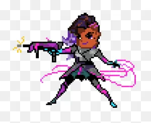 Sombra Final - Overwatch Sombra Pixel Spray Clipart - Large Size ClipartFlare.com 