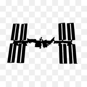 International Space Station Silhouette Vector Drawing | Free PNG-WebP