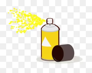Paint Can Spray Yellow - Spray Paint Can Clip Art - (451X363) Png ClipartFlare.com 
