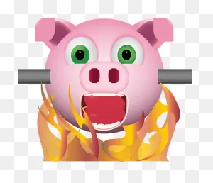 Graphic Pig On Spit Emoji - Free Vector Graphic On ClipartFlare
