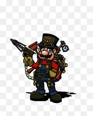 Steampunk Mario | Mario Art, Steampunk, Mario