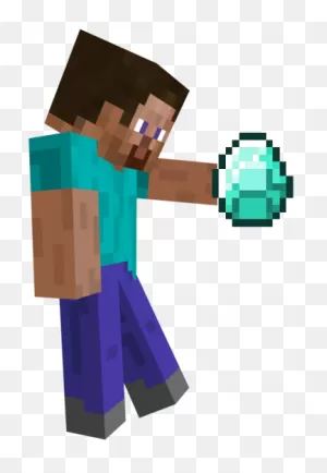 Minecraft Clipart Steve Running - Minecraft Steve Holding Diamond ClipartFlare.com 