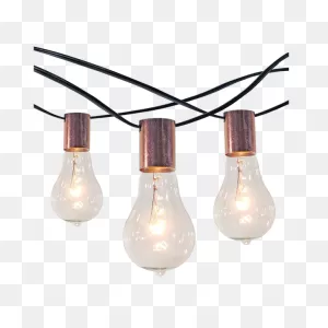 10Ct String Lights With Copper Socket Collar With Black Wire™ - Smith &  Hawken™
