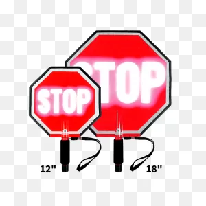Stop/stop Flashing Led Hand-Held Paddle Sign - Traffic Safety Corp.