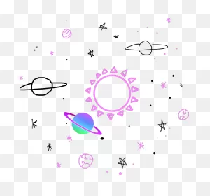 Sticker Space Tumblr Colors Cute Pink Purple Stars - Png Cute ClipartFlare.com 