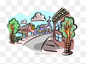 Street Clipart Transparent - Small Town Clip Art | Full Size Png ClipartFlare.com 