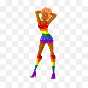 Red-Haired Stripper Vector Image | Free PNG-WebP