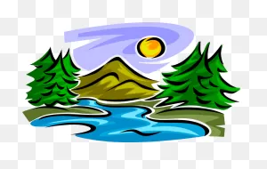Mountain Stream With Trees Clipart Download - Mountain And River ClipartFlare.com 