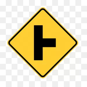Traffic Signs - Side Road At A Perpendicular Angle 10 X 7 Peel-N ClipartFlare.com 