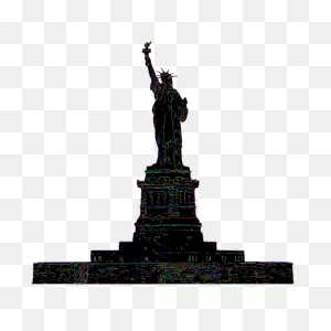 Statue Of Liberty Line Art Strokes Prismatic | Free PNG-WebP