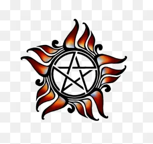 Supernatural Inspired Anti Possession Tattoo Colored-In (Might ClipartFlare.com 