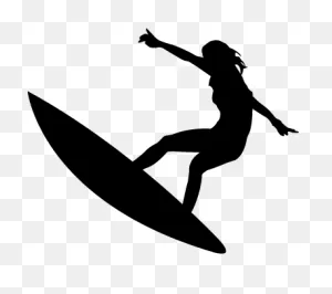 Surfer Girl Silhouette Sticker