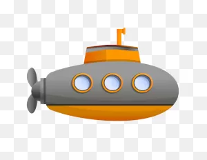 Gray And Yellow Submarine Png Transparent - ClipartFlare