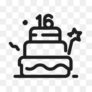 Birthday, Cake, Sixteen, Sweet Free Icon Of Sweet 16