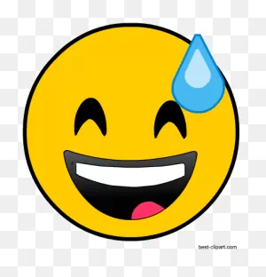 Laughing Face With Sweat Clip Art - Emoji | Full Size Png Download ClipartFlare.com 