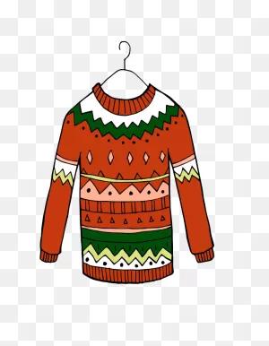 Red Christmas Sweater Clipart Transparent - ClipartFlare