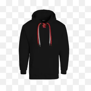 Adult Lace Up Hooded Sweatshirt Black