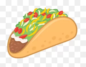 Taco Mexican Food Taco Emoji Vector Illustration Clipart - Full ClipartFlare.com 