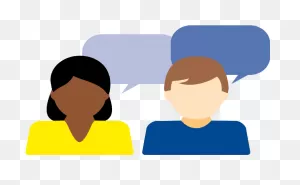Two People Talking Icon - Two People Talking Png Clipart - Full ClipartFlare.com 