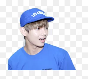Download Hd Taehyung V Bangtan Bts Blue Hat Cap Kpop Kpoplover ClipartFlare.com 