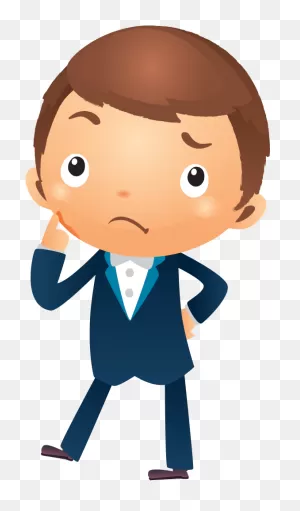 Cartoon Businessman Thinking With Hand Pointing Near - Boy ClipartFlare.com 