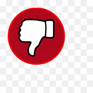 Vector Drawing Of Thumbs Down In A Red Circle | Free PNG-WebP