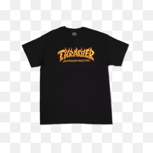 Thrasher Magazine Shirt Fire Logo Shirt - Black