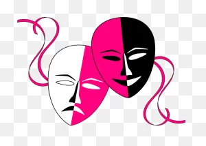 Theatre Masks Cartoon - Theatre Masks Greeting Card Clipart - Full ClipartFlare.com 